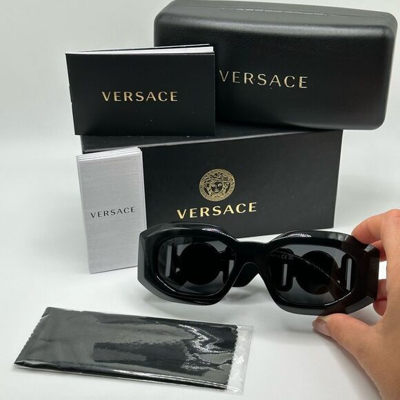 VERSACE Sunglasses VE4425U 536087 Black Dark Grey Unisex Sunglasses NEW - Picture 10 of 11